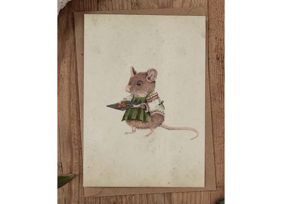 Cosy Winter Mouse, Christmas Card by Brooke Marie