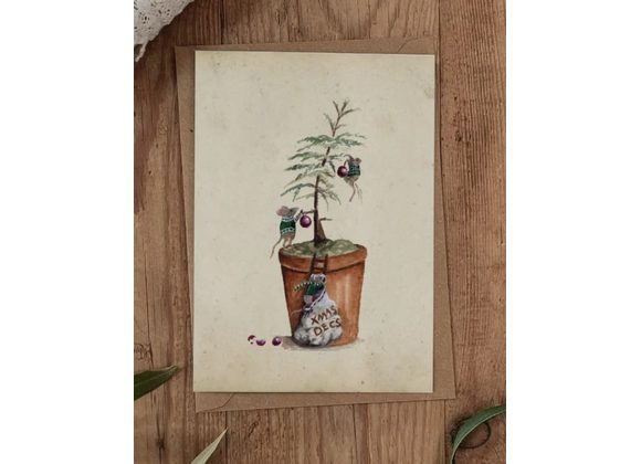 Let's Decorate the Tree, Mice - Christmas Card by Brooke Marie