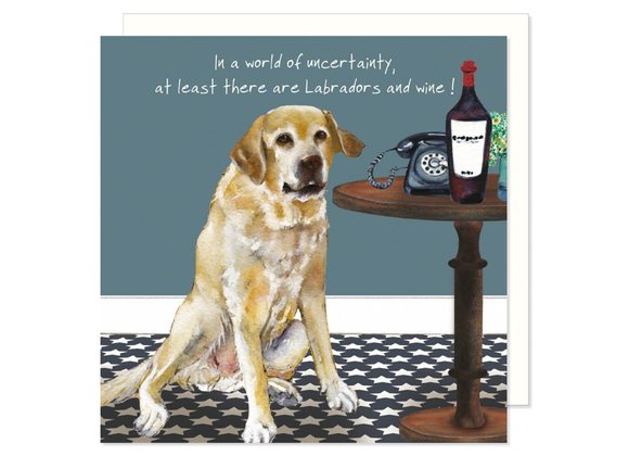 Yellow Labrador Greeting Card by the little dog laughed