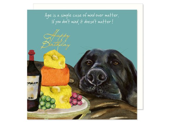 Black Labrador Birthday Card by the little dog laughed