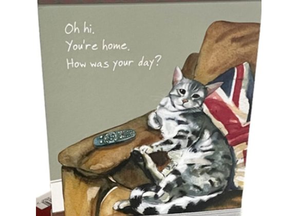 Bengal cat, Greeting Card by the little dog laughed.