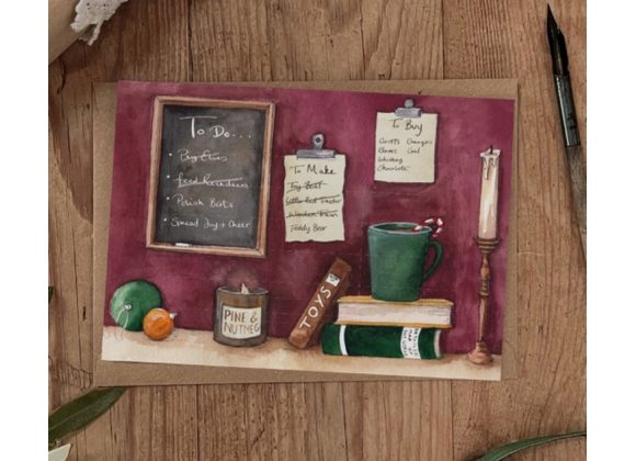 Santa's Desk, Christmas card by Brooke Marie