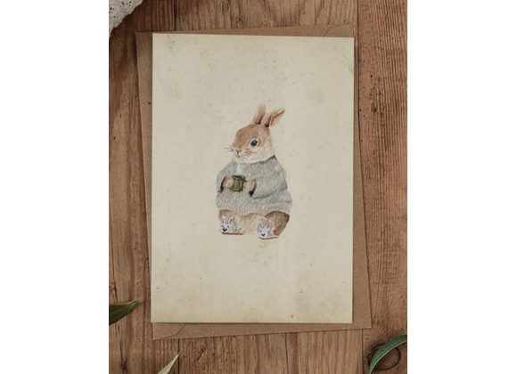 Cosy Winter Rabbit, Christmas card by Brooke Marie