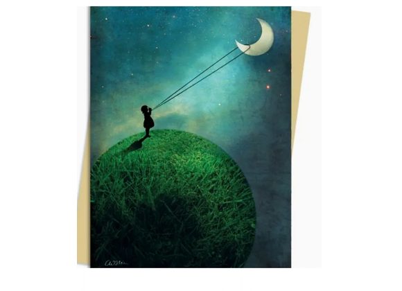 Catrin Welz-Stein: Chasing the Moon Greeting Card  by Flame Tree