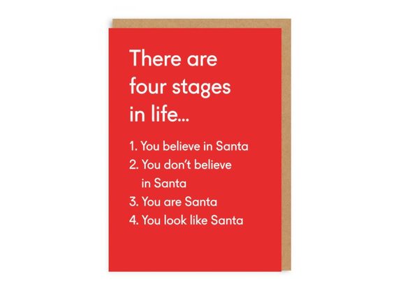 Four stages in life Christmas Greeting Card