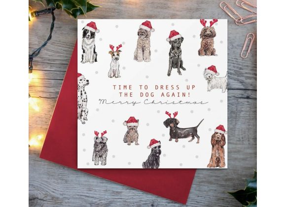 Time To Dress Up the Dog, Christmas Card by Toasted Crumpet