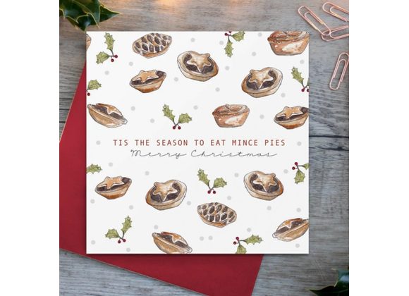 Season to eat mince pies, Christmas Card by Toasted Crumpet