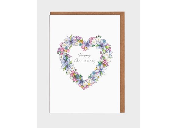 Floral Heart Anniversary Card by Lottie Murphy