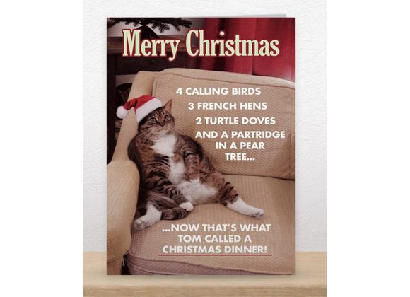Now that's what Tom called a Christmas Dinner Funny Retro Greetings Card