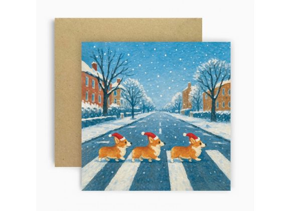 Corgis, Abbey Road style, by Huxters