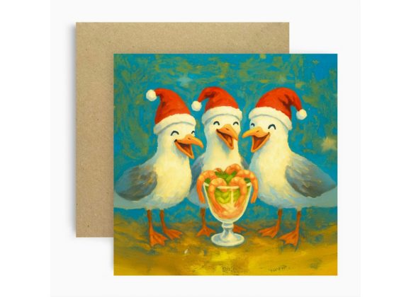 Seagull Prawn Cocktail Christmas Card