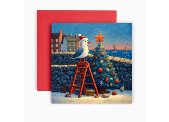 Seagull decorating the Christmas Tree