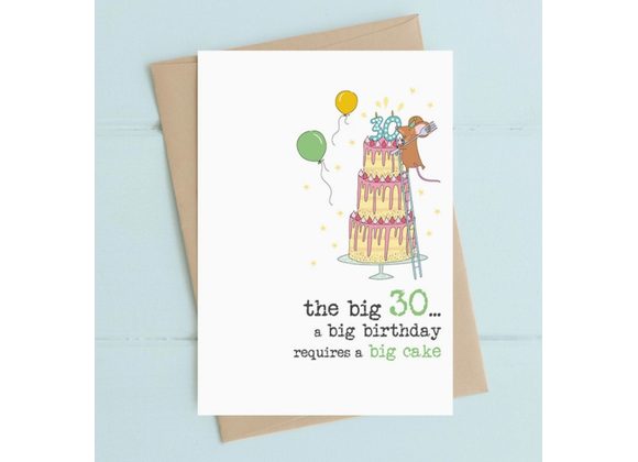 Big cake 30th Birthday Card by Dandelion Stationery