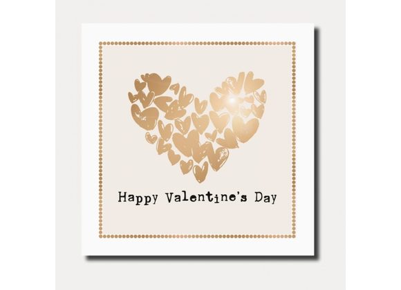 Gold Hearts Valentines Card by Marina B