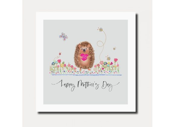 Hedgehog with Love You Heart Mother's Day Card by Marina B