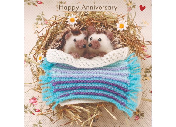 Hedgehog Anniversary Card by Whimsical by Desito