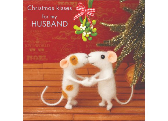 Christmas kisses for my Husband, Card by Whimsical by Desito