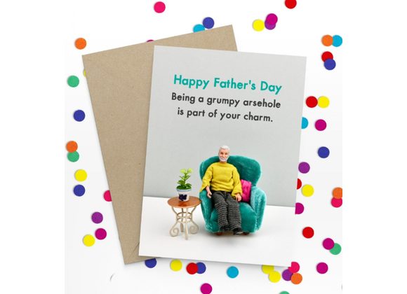 Grumpy Charm, Fathers Day Card by Bold & Bright