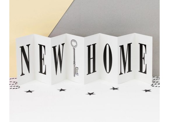 New Home Monochrome Fold Out Banner Card