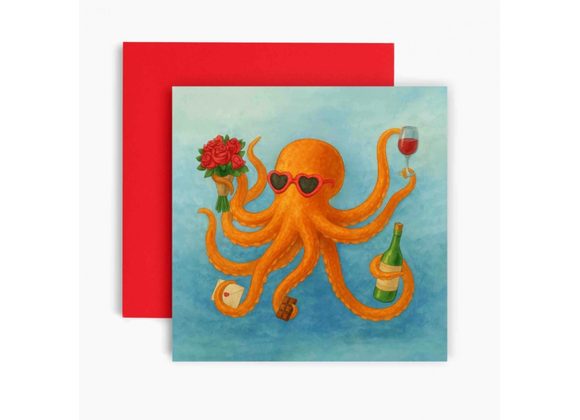 Valentine's Octopus, Card by Huxters