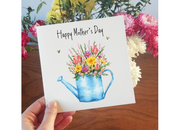 Watering Can with Flowers Mother's Day Card