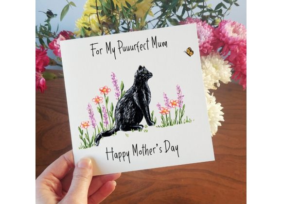 Black Cat Mother's Day Card