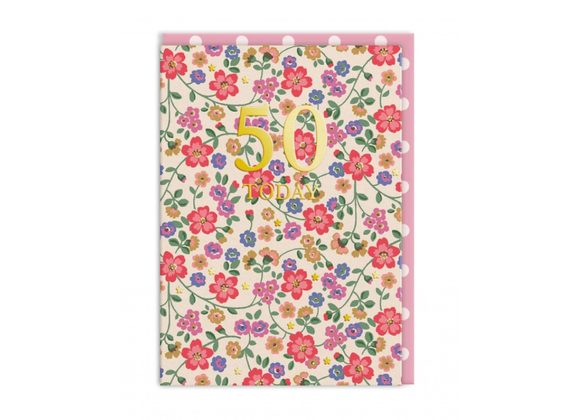 50 Today, Floral Cath Kidston Card
