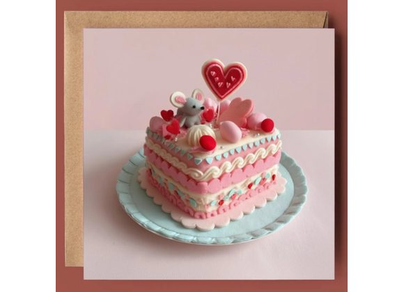 Fancy Scallop Cake with mouse, Card by Good Post Day