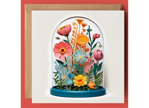 Spring Flowers Bell Jar, Card by Good Post Day