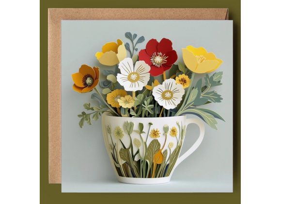 Teacup Poppies Card by Good Post Day
