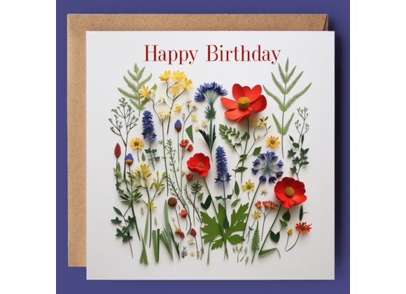 Wild Flowers Happy Birthday Card by Good Post Day