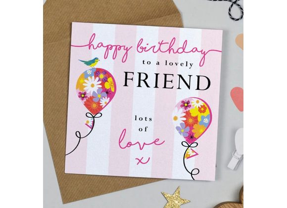 Lovely Friend Birthday Card by Michelle Fiedler