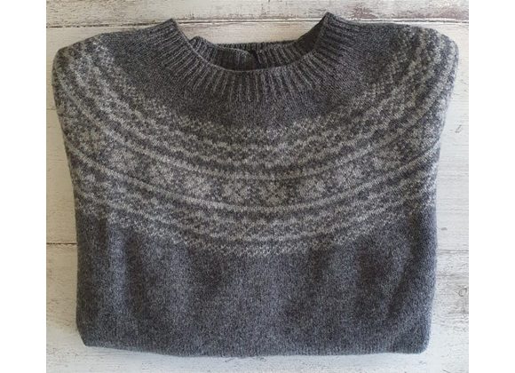 Lambswool  Fairisle Sweater Derby Grey / Flannel Grey