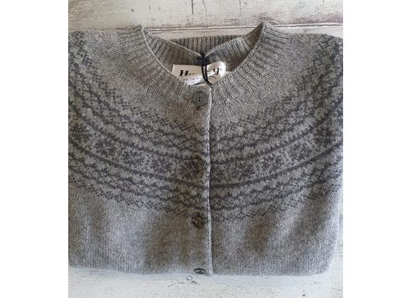 Lambswool Fairisle Cardigan Flannel Grey / Derby Grey