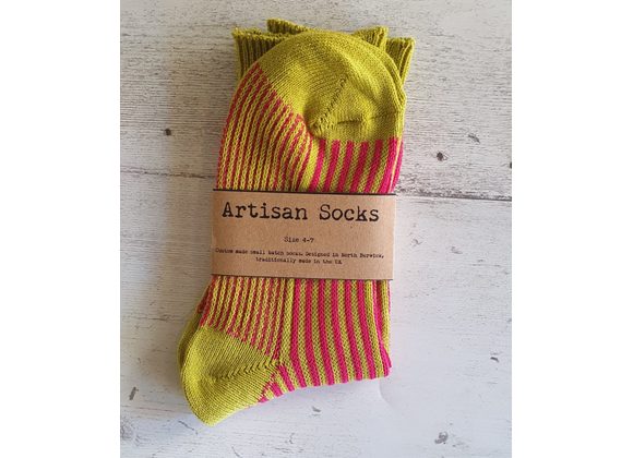 Pink / Lime Vertical Stripes 