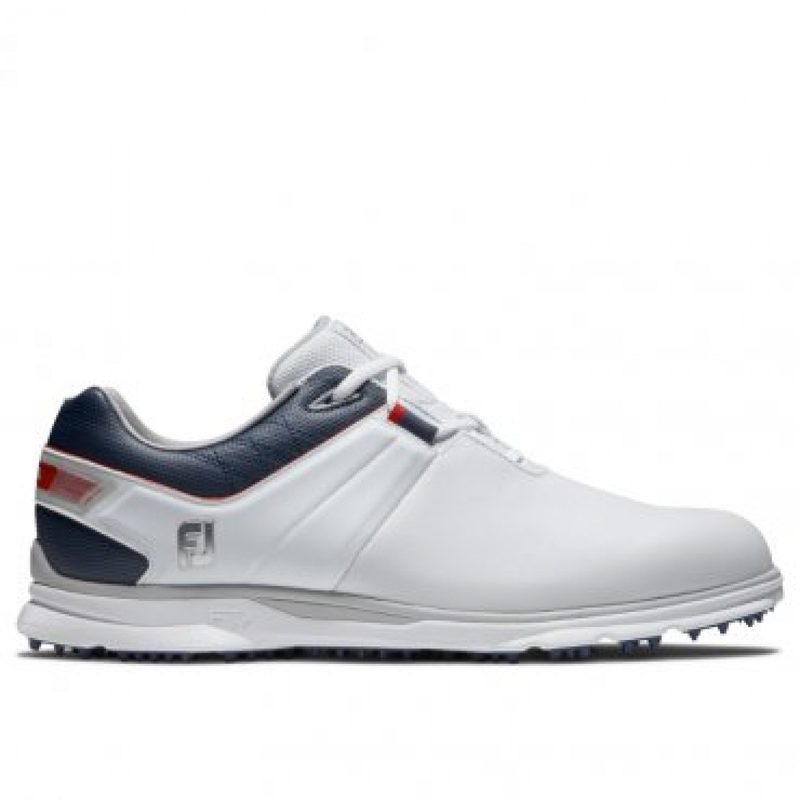 Footjoy Pro SL Golf Shoe Wht/Navy/Red - Elderslie Golf Shop