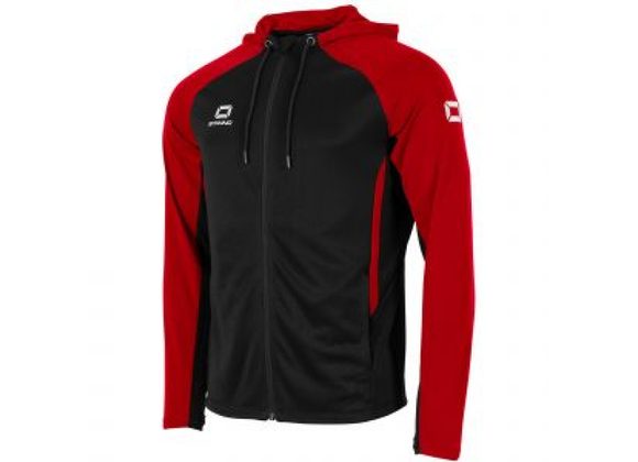 Stanno Stadio Zipped Hoodie Black/Red Adult