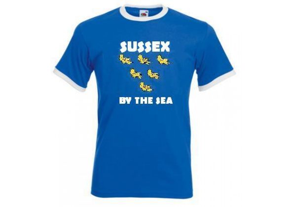 Sussex By The Sea T-shirt Royal/White (Ringer)