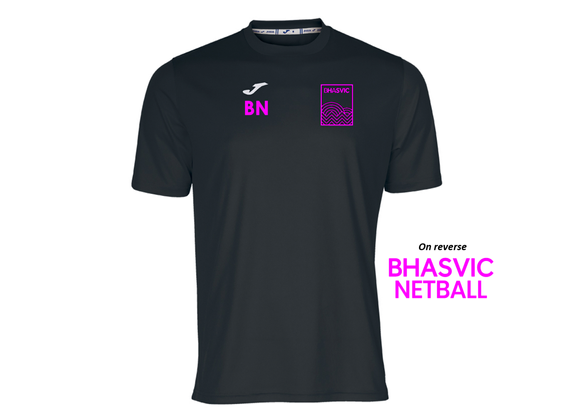 BHASVIC Netball Tee Black Unisex Fit (Combi)