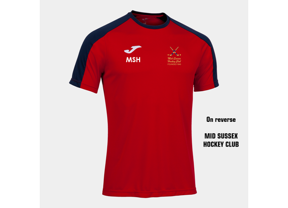 Mid Sussex Hockey Training Tee Red/Navy Adult (Eco)