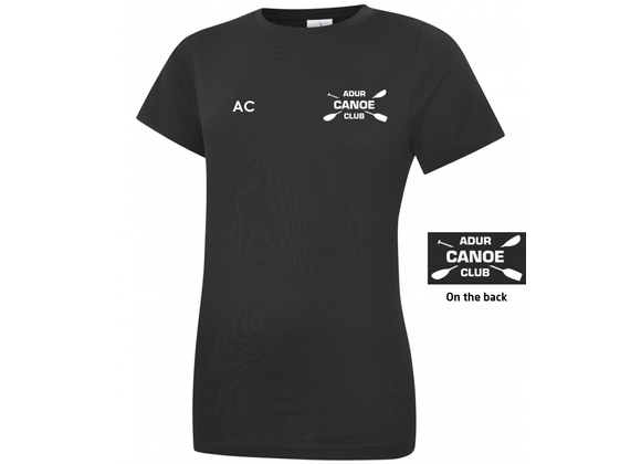 Adur Canoe Club Cotton Tee Womens Fit Black (UC)