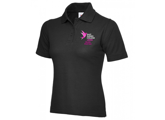 East Sussex College - Early Years Polo Black Womens (UC)