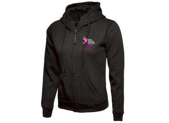 East Sussex College - Early Years Zipped Hoody Black Womens (UC)