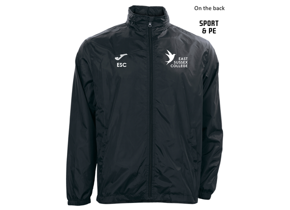 East Sussex College Sport & PE Rain Jacket Black (Iris)