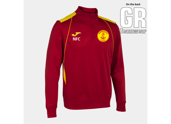 Newhaven FC Training Quarter Zip Red/Yellow Adult (C7)