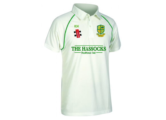 Keymer and Hassocks CC Shirt Adult Ivory/Green (Matrix)