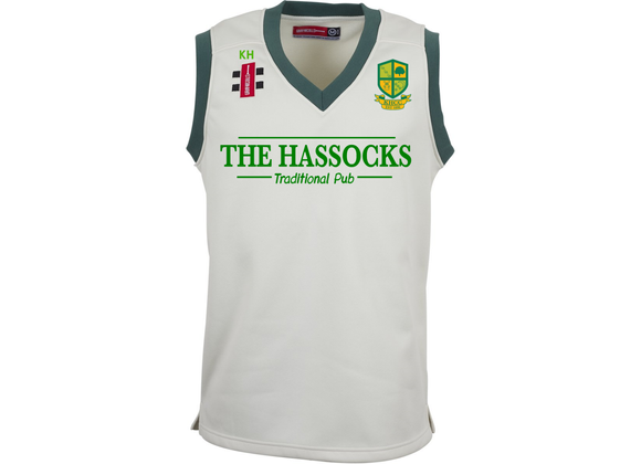 Keymer and Hassocks CC Slipover Adult Ivory/Green (Matrix)