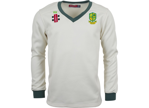 Keymer and Hassocks CC Sweater Junior Ivory/Green (Matrix)