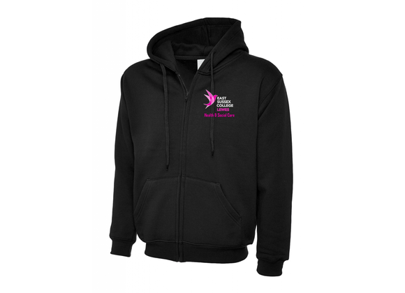 East Sussex College - Health & Social Care Zipped Hoody Black (UC)