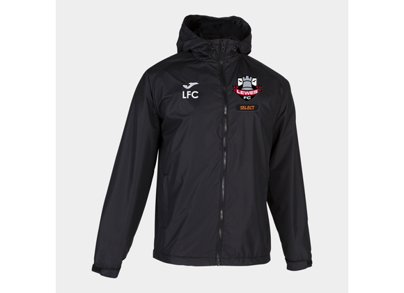 Lewes FC Select Training Fleece Lined Rain Jacket Adult Black (Cervino)